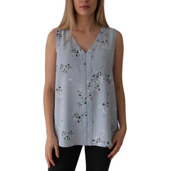 41 Hawthorn Sleeveless V-Neck Blouse Women’s Size 2X Blue Floral Print NWT - Picture 1 of 7